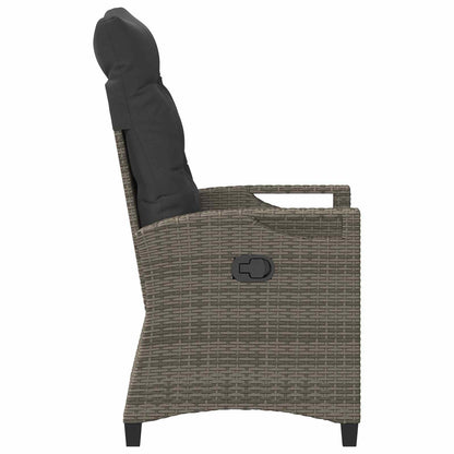 Sedia da giardino reclinabile Grigio e Grigio Scuro polyrattan | homemem39
