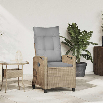 Sedia da giardino reclinabile Beige e Grigio Chiaro polyrattan | homemem39
