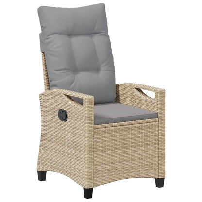 Sedia da giardino reclinabile Beige e Grigio Chiaro polyrattan | homemem39