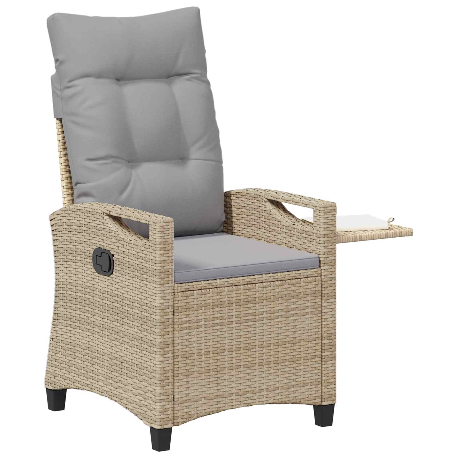 Sedia da giardino reclinabile Beige e Grigio Chiaro polyrattan | homemem39