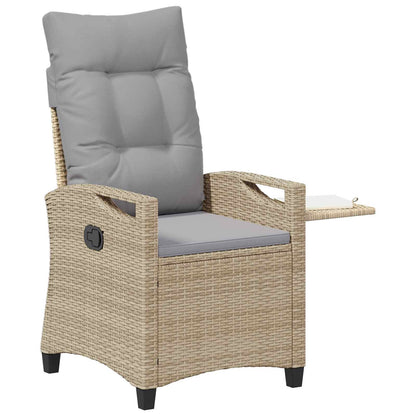 Sedia da giardino reclinabile Beige e Grigio Chiaro polyrattan | homemem39