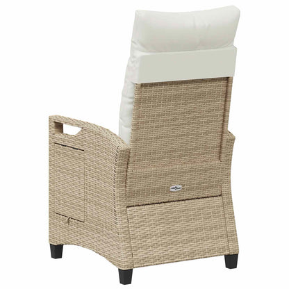 Sedia da giardino reclinabile Beige e Crema 56 x 60 x 112 cm | homemem39