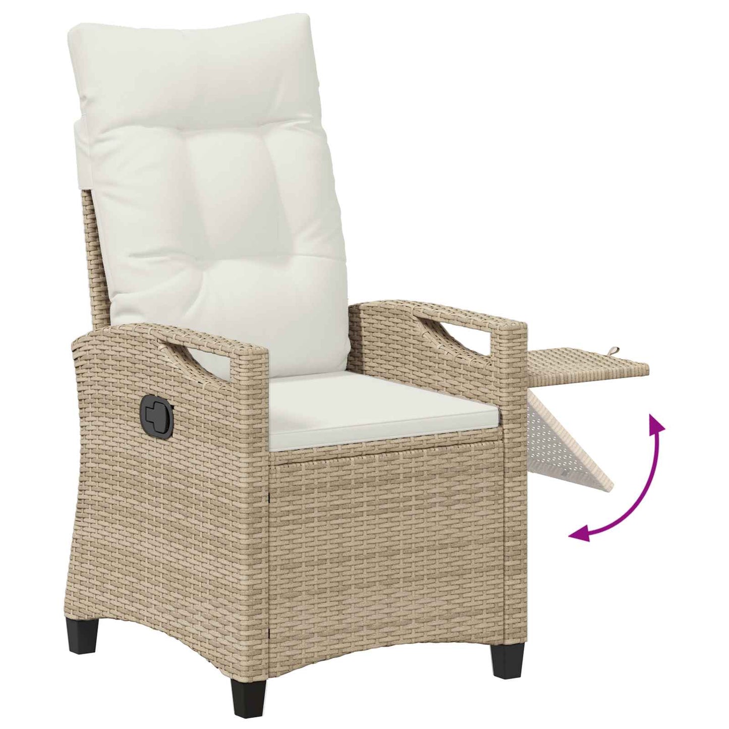 Sedia da giardino reclinabile Beige e Crema 56 x 60 x 112 cm