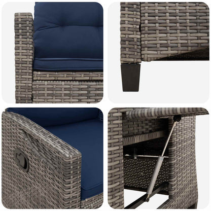 Sedia da giardino reclinabile 56 x 60 x 112 cm acciaio