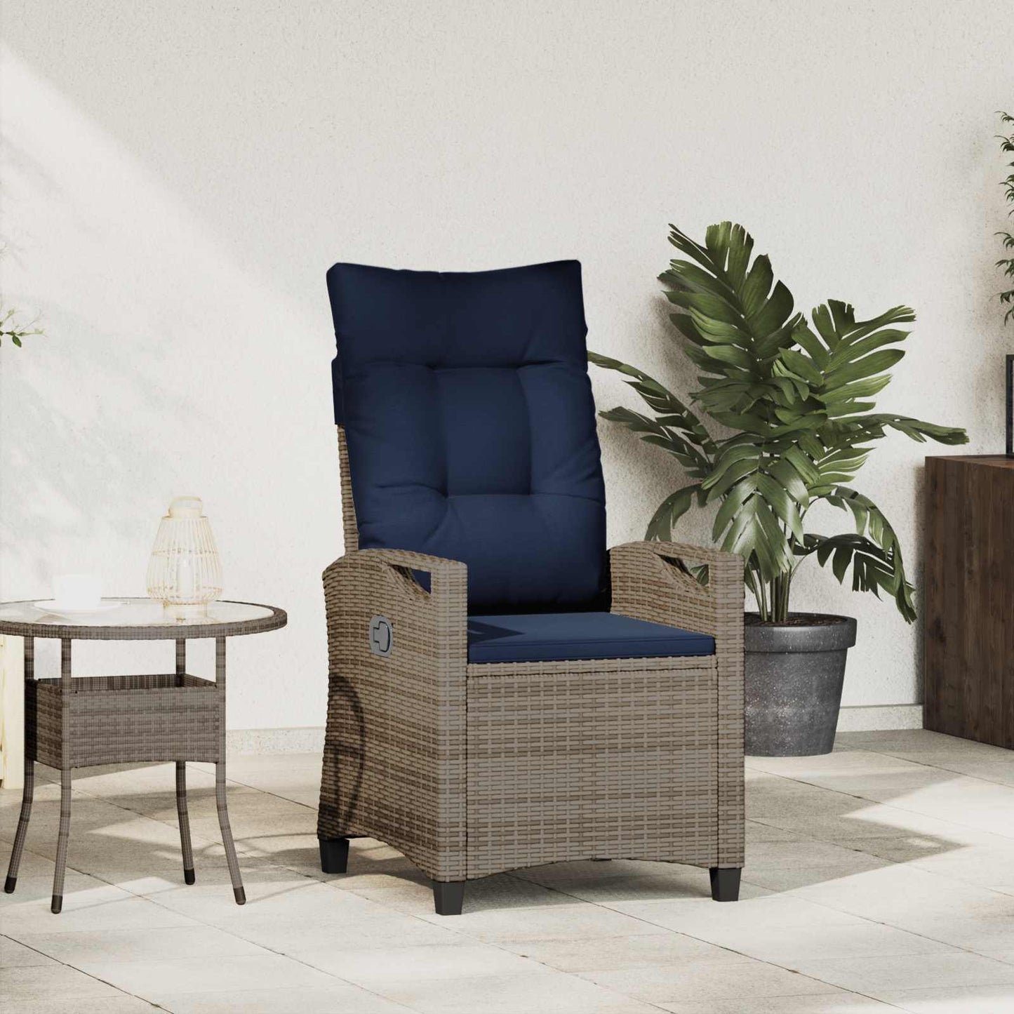 Sedia da giardino reclinabile 56 x 60 x 112 cm acciaio