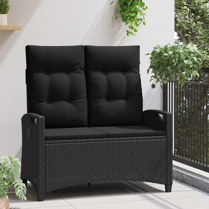 Panchina da giardino con cuscino Nero 105 x 60 x 112 cm | homemem39