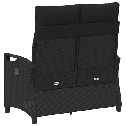 Panchina da giardino con cuscino Nero 105 x 60 x 112 cm | homemem39