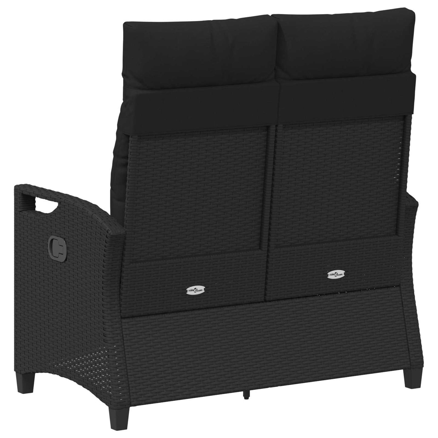 Panchina da giardino con cuscino Nero 105 x 60 x 112 cm