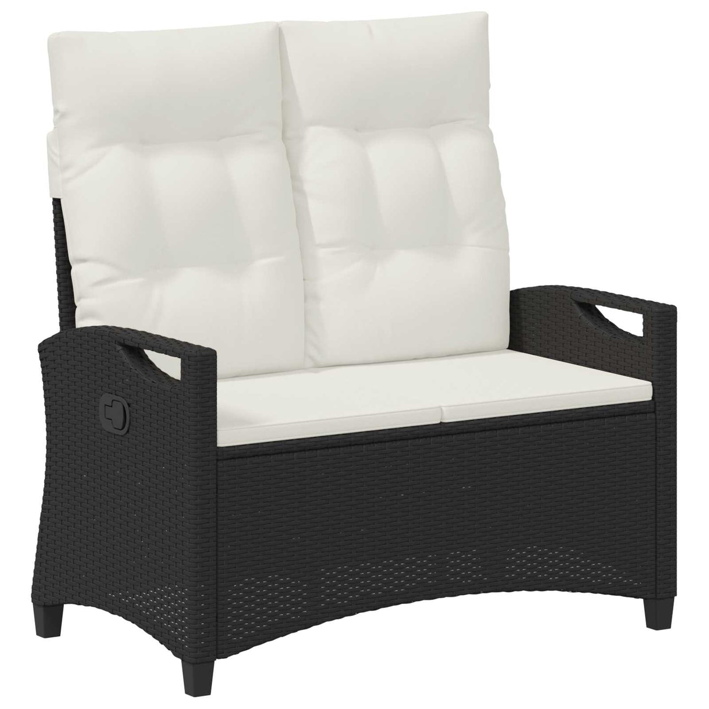 Panchina da giardino con cuscino Nero e Crema 105 x 60 x 112 cm | homemem39