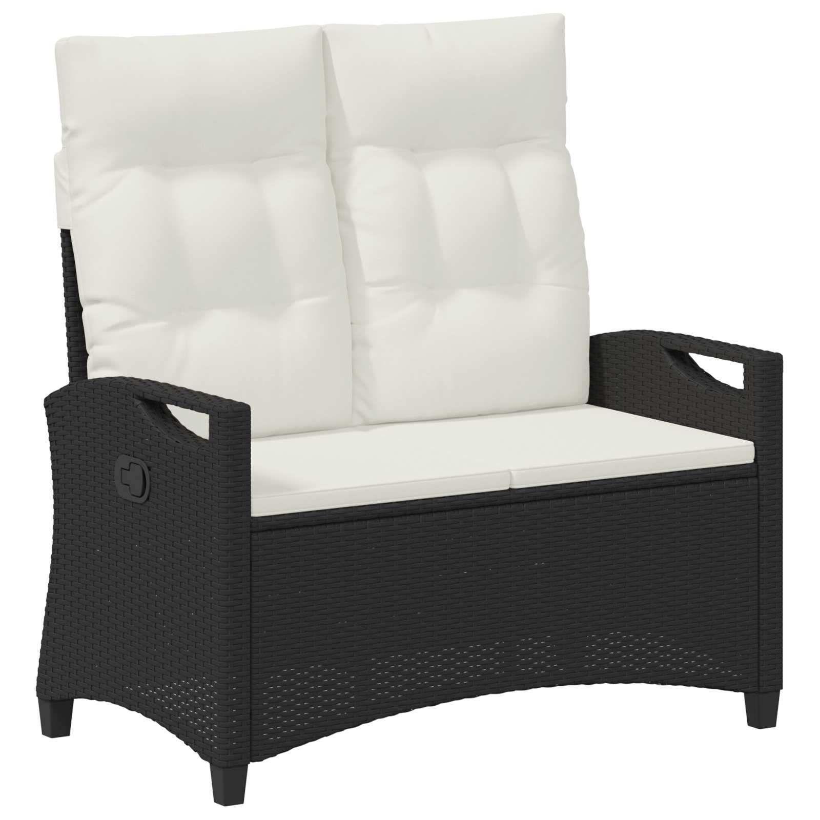 Panchina da giardino con cuscino Nero e Crema 105 x 60 x 112 cm | homemem39