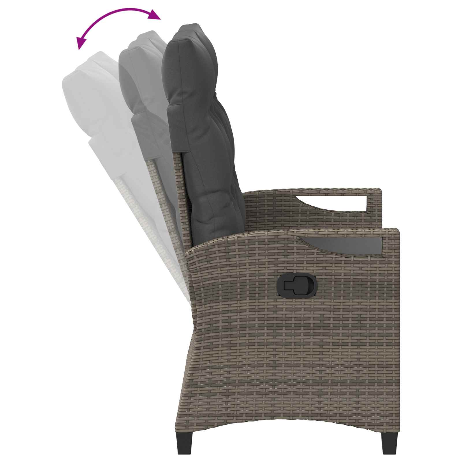 Panchina da giardino Grigio e Grigio Scuro 105 x 60 x 112 cm | homemem39