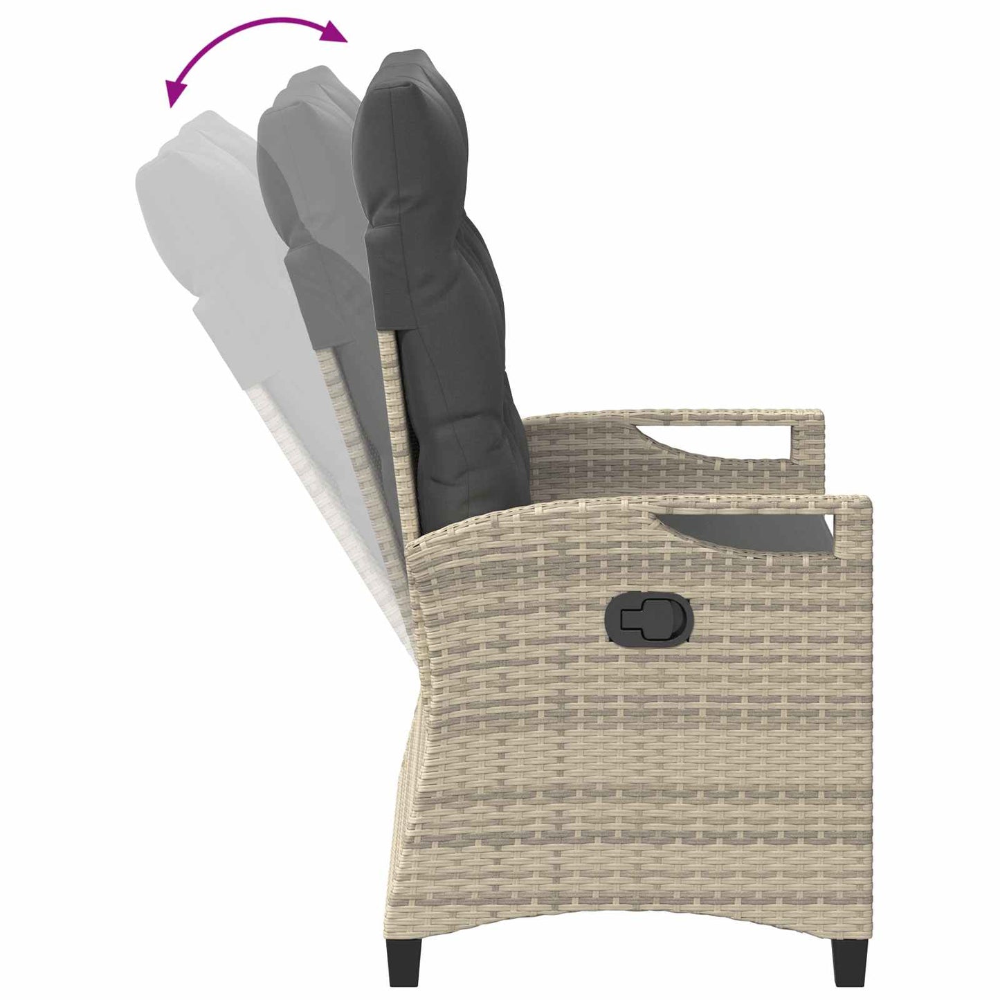 Panchina da giardino con cuscino 105 x 60 x 112 cm acciaio | homemem39