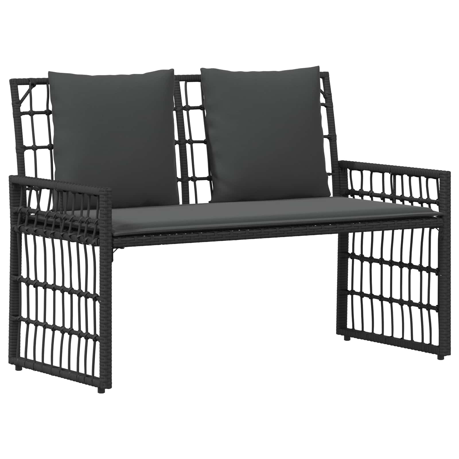 Set di Mobili da Esterno 4 pcs Nero e Grigio scuro | homemem39