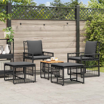 Set di Mobili da Esterno 5 pcs Nero e Grigio scuro | homemem39