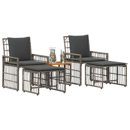 Set di Mobili da Esterno 5 pcs Nero e Grigio scuro | homemem39
