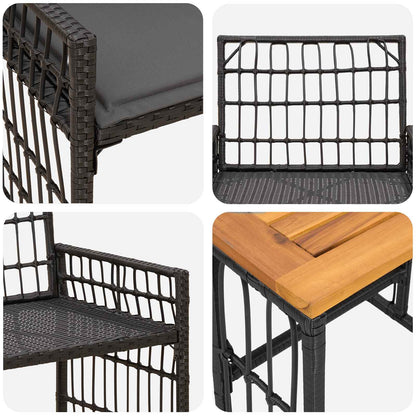 Set di Mobili da Esterno 3 pcs Nero e Grigio scuro | homemem39