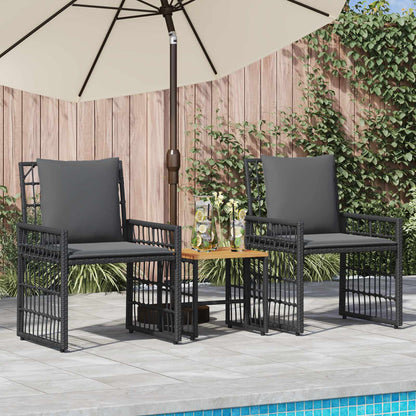 Set di Mobili da Esterno 3 pcs Nero e Grigio scuro | homemem39