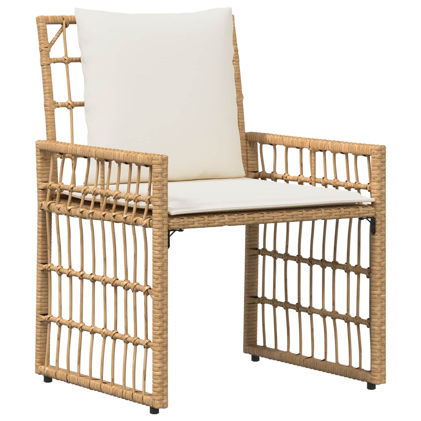 Set di Mobili da Esterno 3 pcs Naturale e Bianco Crema | homemem39