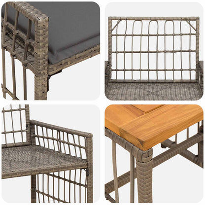 Set di Mobili da Esterno 3 pcs Nero e Grigio scuro | homemem39
