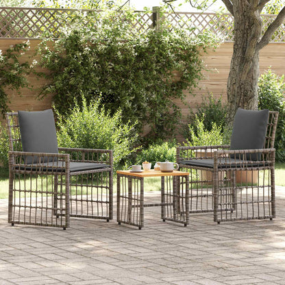 Set di Mobili da Esterno 3 pcs Nero e Grigio scuro | homemem39
