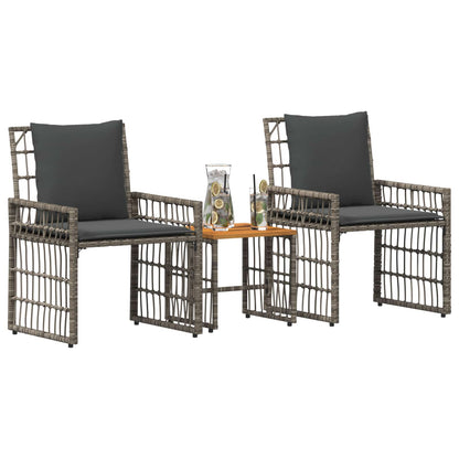 Set di Mobili da Esterno 3 pcs Nero e Grigio scuro | homemem39