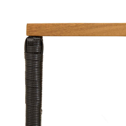 Tavolo da Esterno Nero 80 x 40 x 40 cm Acciaio e Polyrattan | homemem39