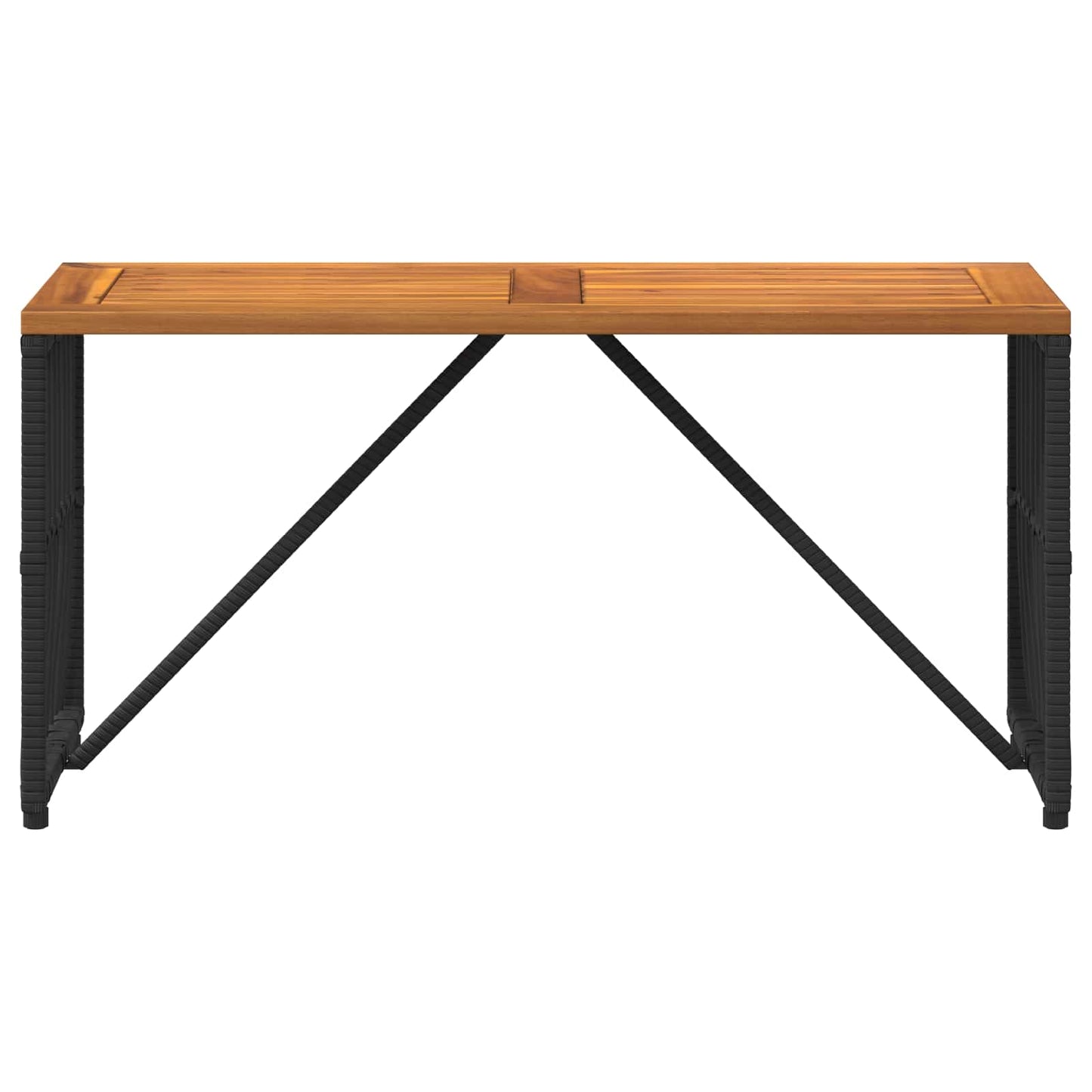 Tavolo da Esterno Nero 80 x 40 x 40 cm Acciaio e Polyrattan
