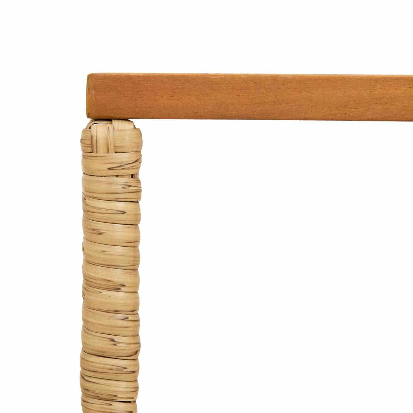 Tavolo da Esterno Naturale 80 x 40 x 40 cm Acciaio e Polyrattan | homemem39