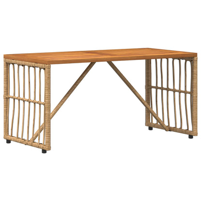 Tavolo da Esterno Naturale 80 x 40 x 40 cm Acciaio e Polyrattan