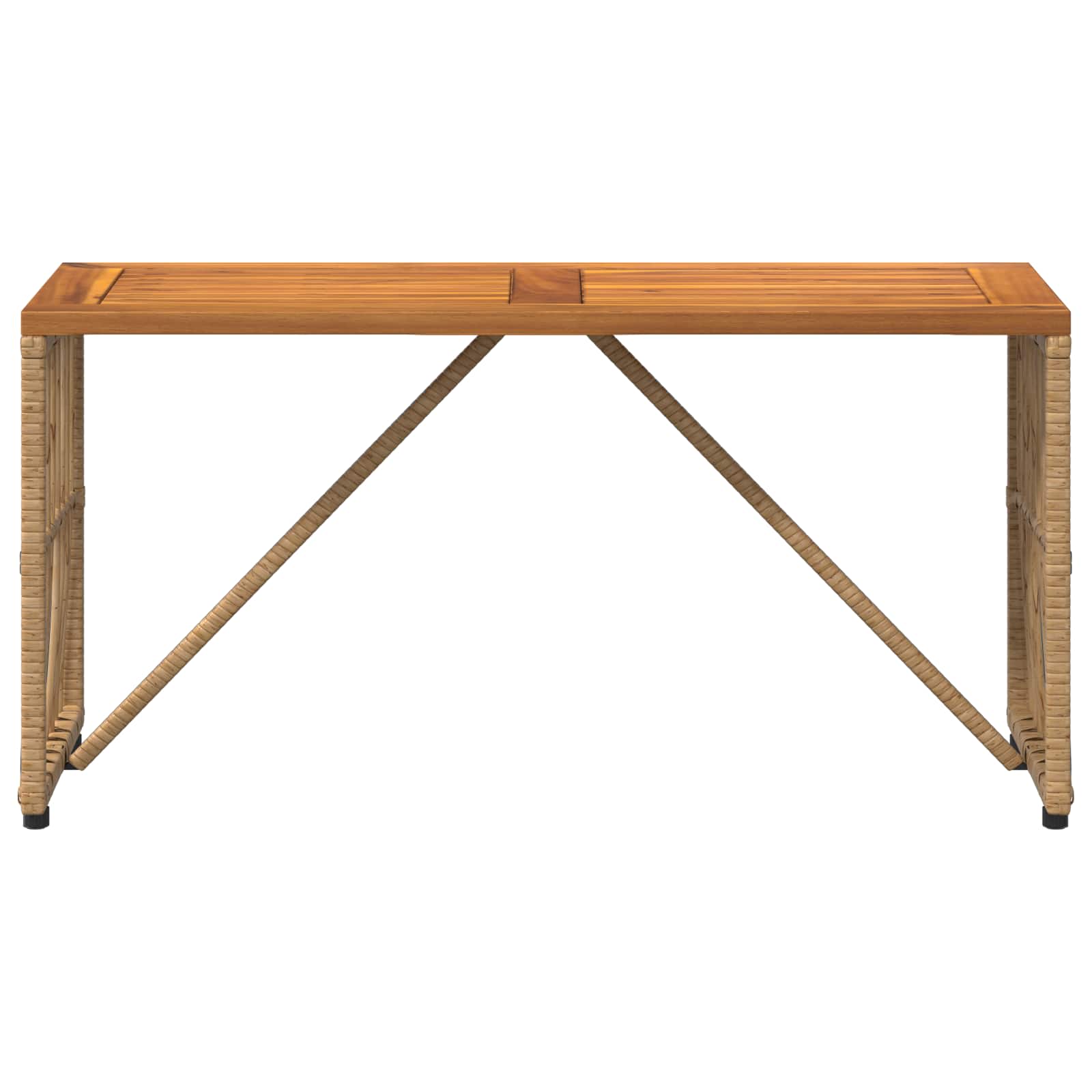 Tavolo da Esterno Naturale 80 x 40 x 40 cm Acciaio e Polyrattan | homemem39