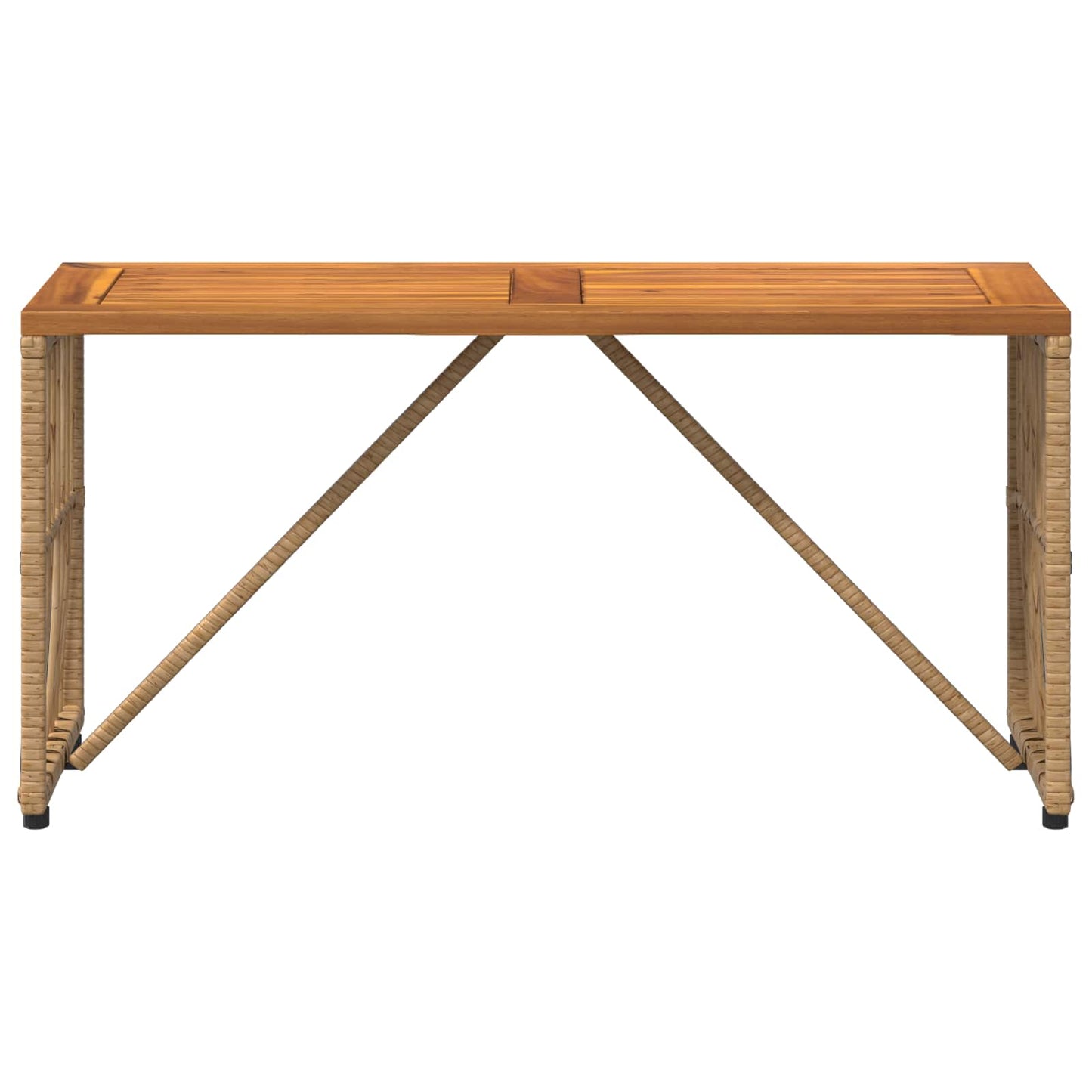 Tavolo da Esterno Naturale 80 x 40 x 40 cm Acciaio e Polyrattan