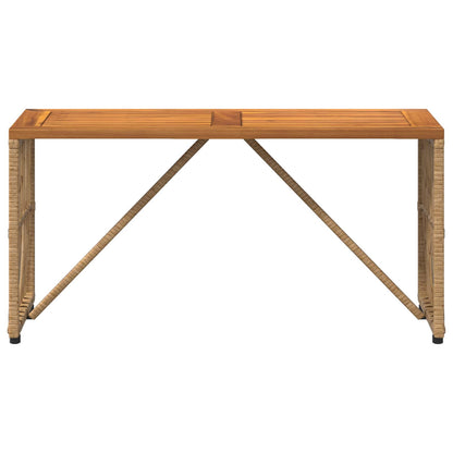 Tavolo da Esterno Naturale 80 x 40 x 40 cm Acciaio e Polyrattan