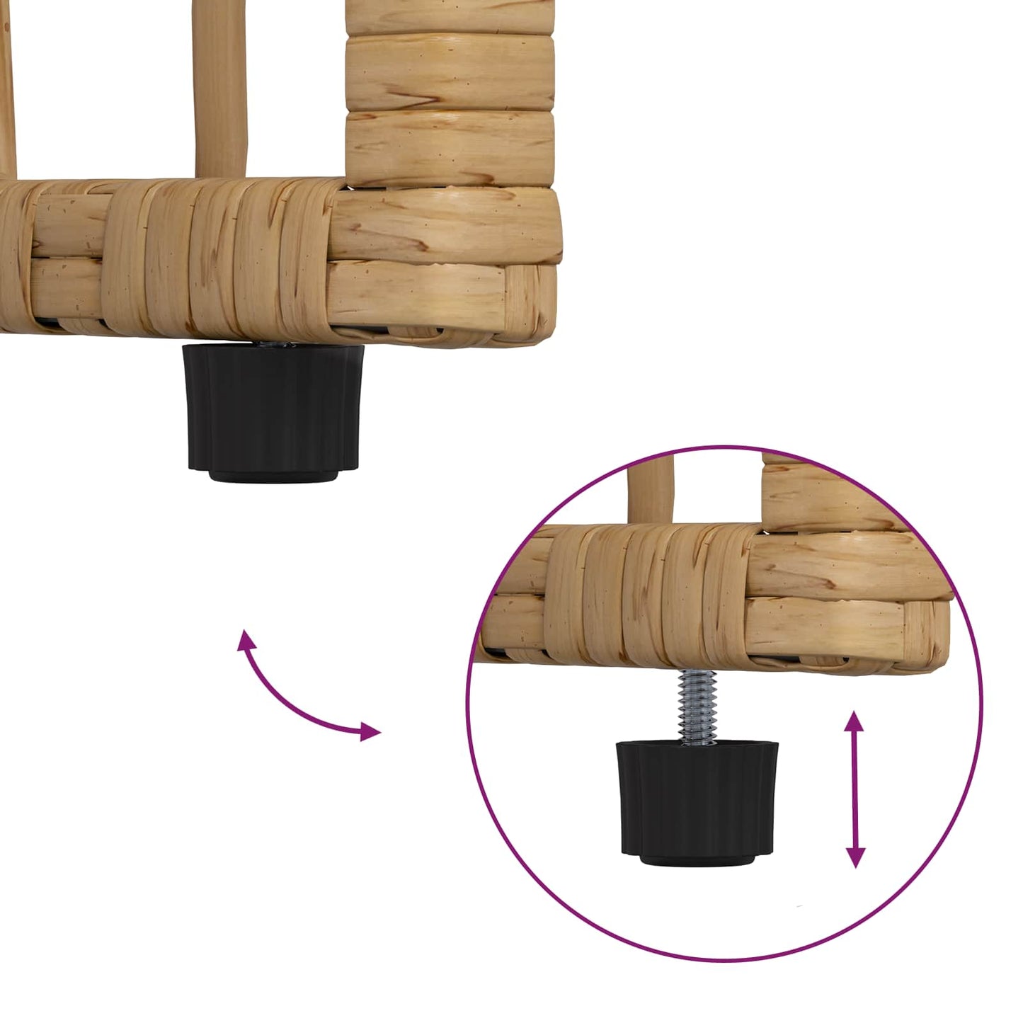 Tavolo da Esterno Naturale 80 x 40 x 40 cm Acciaio e Polyrattan