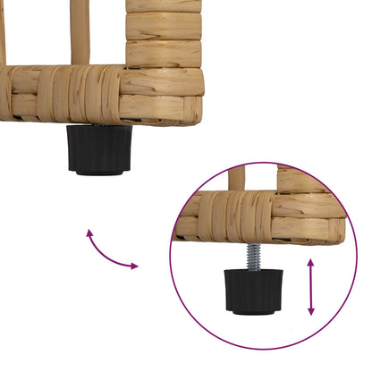 Tavolo da Esterno Naturale 80 x 40 x 40 cm Acciaio e Polyrattan