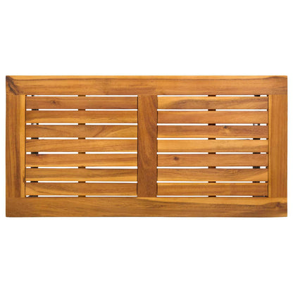 Tavolo da Esterno Naturale 80 x 40 x 40 cm Acciaio e Polyrattan