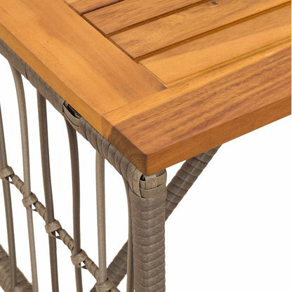 Tavolo da Esterno Grigio 80 x 40 x 40 cm Acciaio e Polyrattan | homemem39