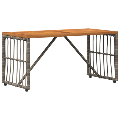 Tavolo da Esterno Grigio 80 x 40 x 40 cm Acciaio e Polyrattan