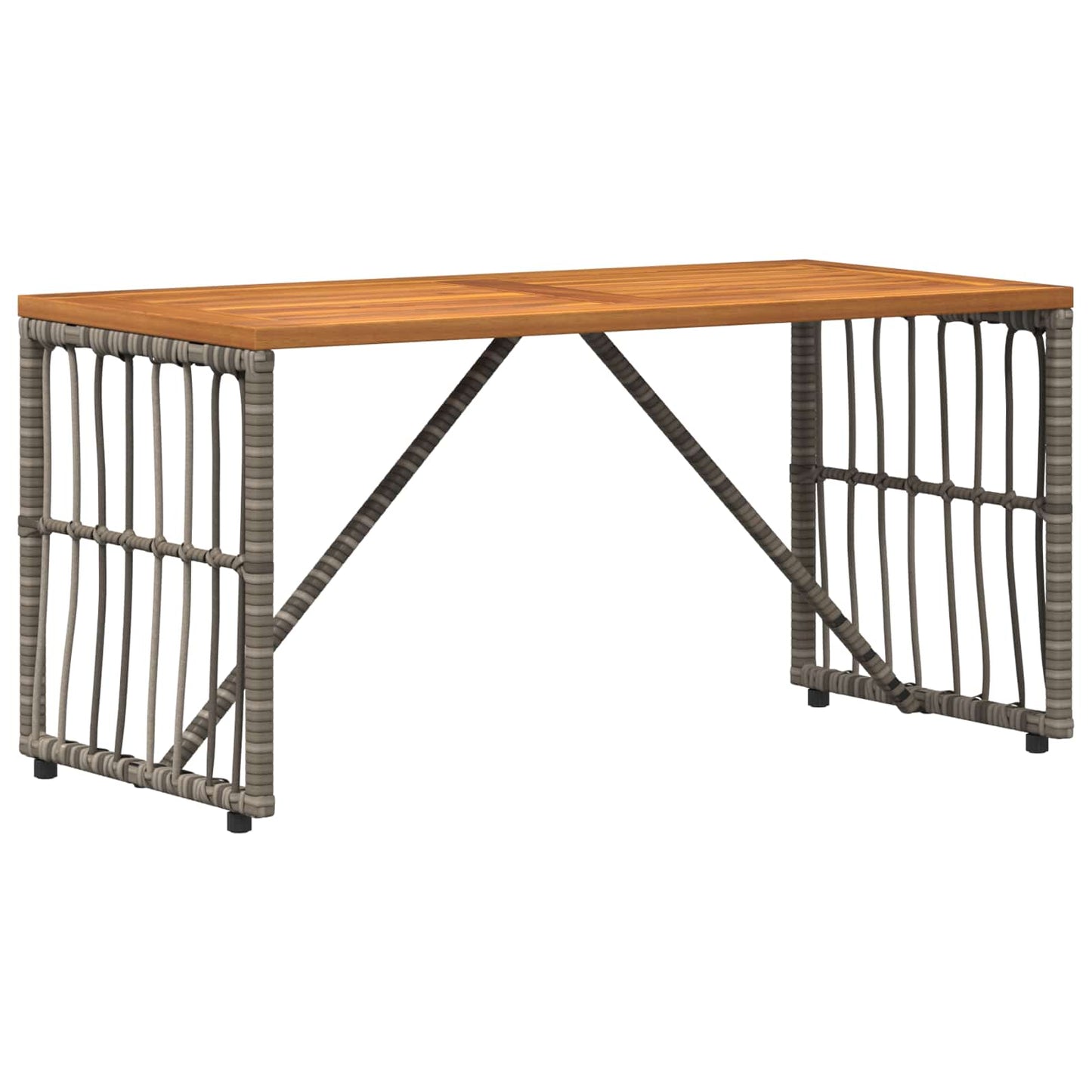 Tavolo da Esterno Grigio 80 x 40 x 40 cm Acciaio e Polyrattan