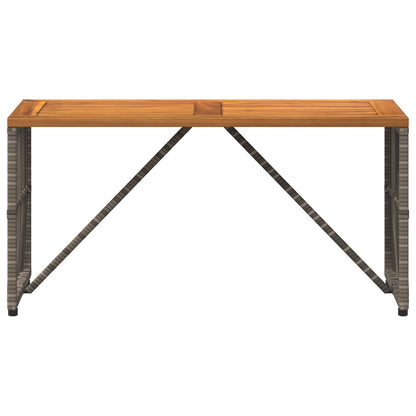 Tavolo da Esterno Grigio 80 x 40 x 40 cm Acciaio e Polyrattan | homemem39