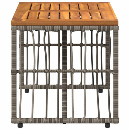 Tavolo da Esterno Grigio 80 x 40 x 40 cm Acciaio e Polyrattan | homemem39