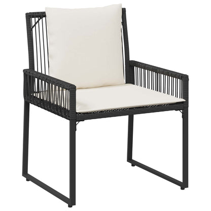Set di Mobili da Esterno 4 pcs Nero e Bianco Crema polyrattan | homemem39