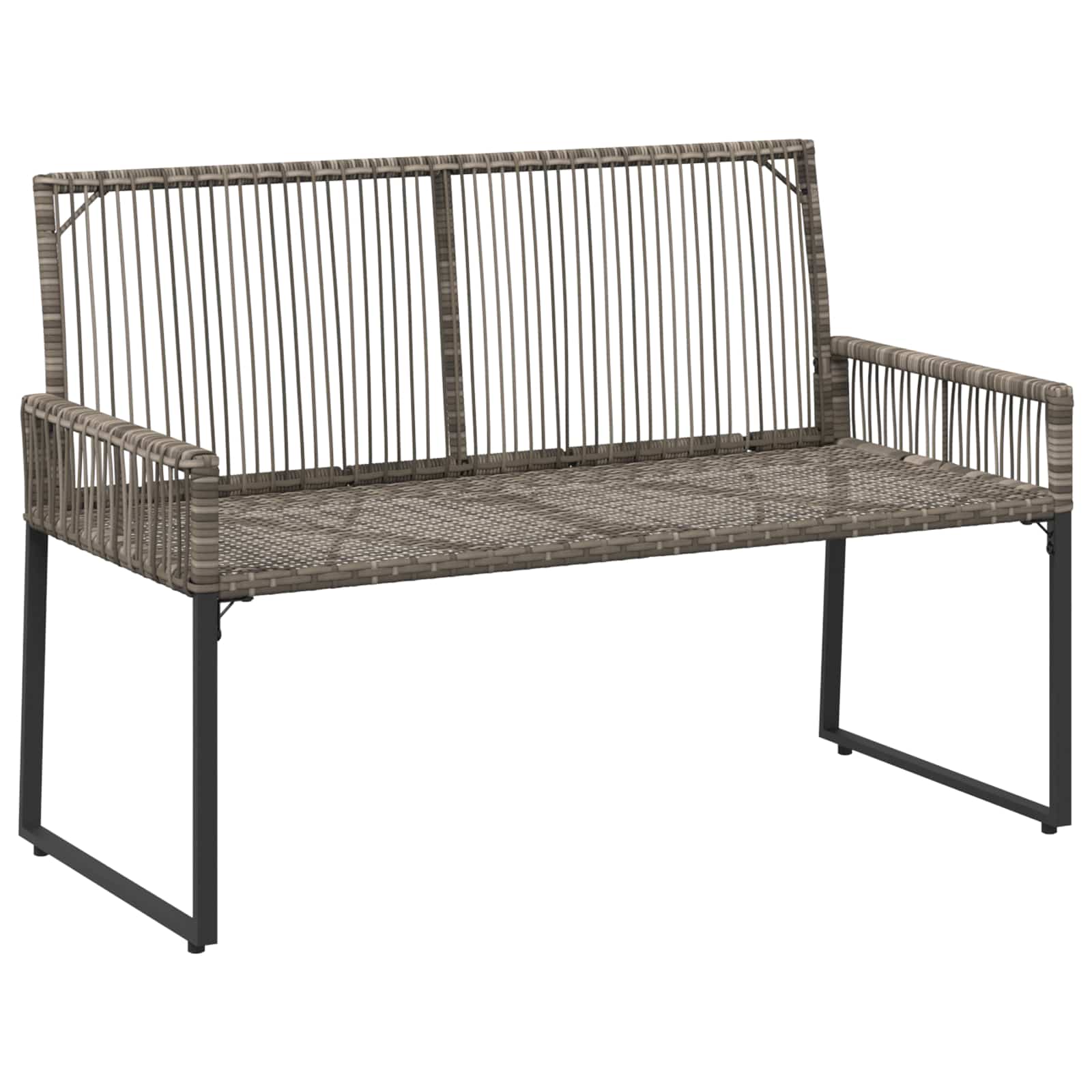 Set di Mobili da Esterno 9 pcs Grigio e Blu Navy polyrattan | homemem39