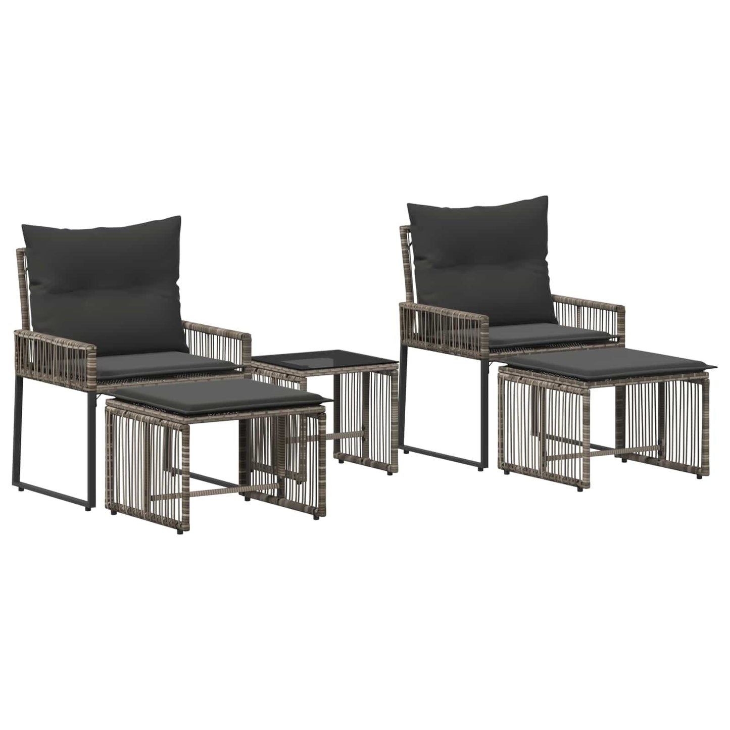 Set di Mobili da Esterno 11 pcs Grigio e Grigio Scuro