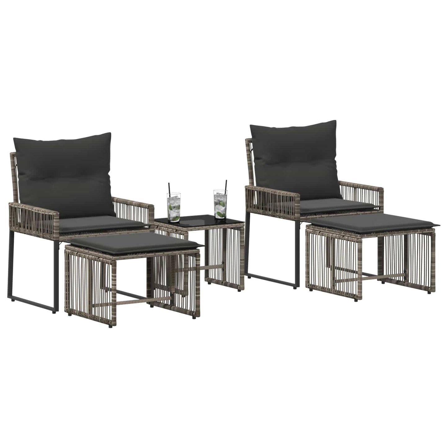 Set di Mobili da Esterno 11 pcs Grigio e Grigio Scuro | homemem39