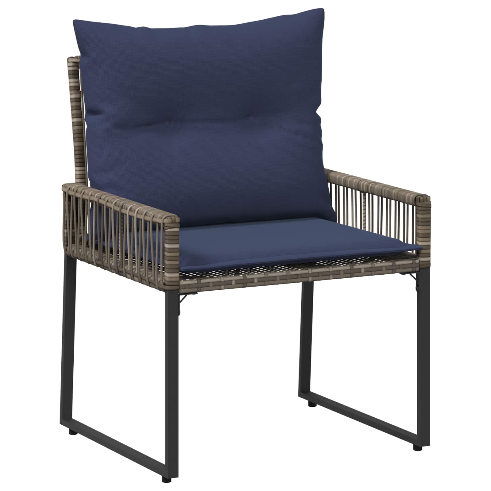 Set di Mobili da Esterno 11 pcs Grigio e Blu Navy polyrattan | homemem39
