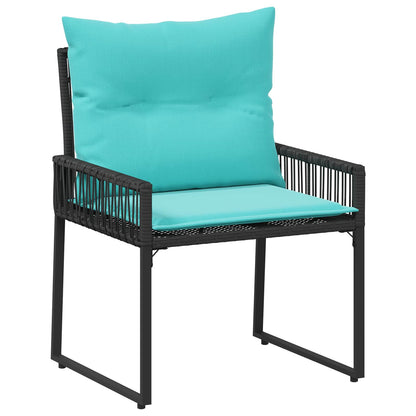 Set di Mobili da Esterno 11 pcs Nero e Turchese polyrattan | homemem39