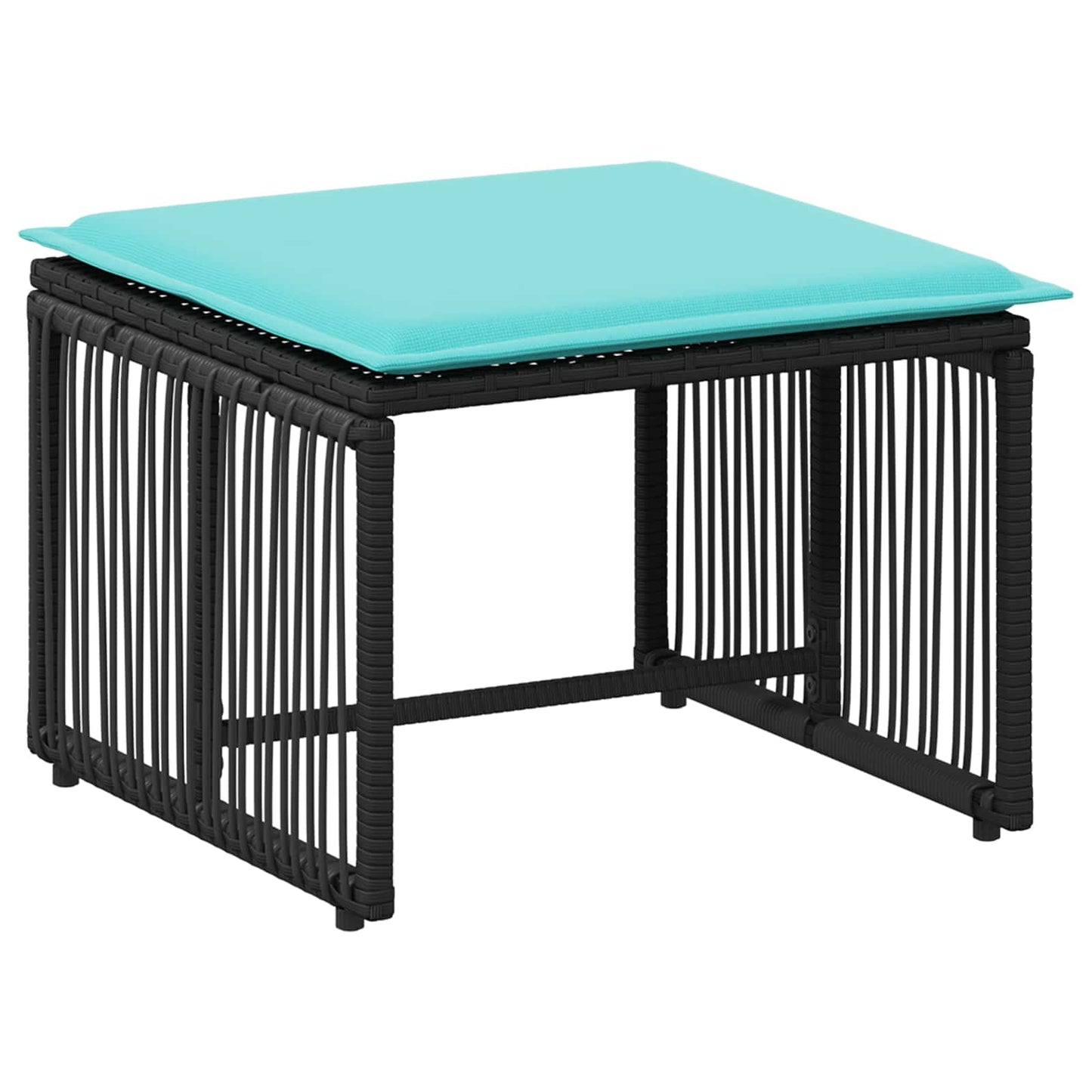 Set di Mobili da Esterno 11 pcs Nero e Turchese polyrattan | homemem39