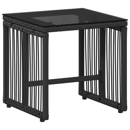 Set di Mobili da Esterno 11 pcs Nero e Turchese polyrattan | homemem39