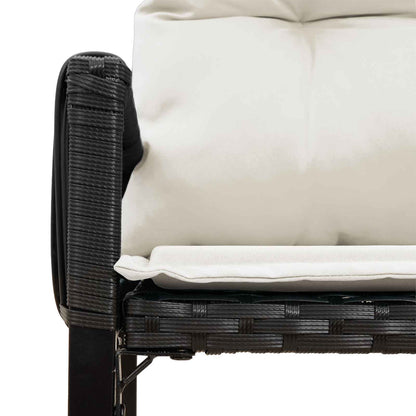 Set di Mobili da Esterno 7 pcs Nero e Bianco Crema polyrattan | homemem39