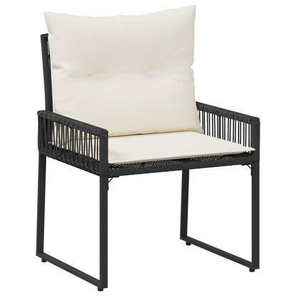 Set di Mobili da Esterno 7 pcs Nero e Bianco Crema polyrattan | homemem39